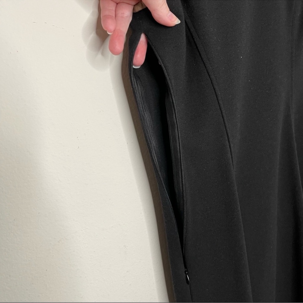 Club Monaco black dress with 100% sheep leather tan details. - Picture 9 of 10